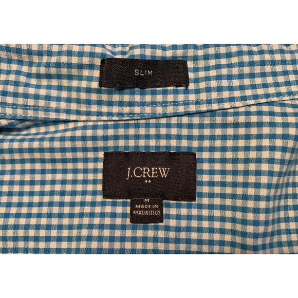 J. Crew Other - J. Crew 100% Cotton Blue Gingham Medium Slim-16" Collar-42" Chest Button Down
